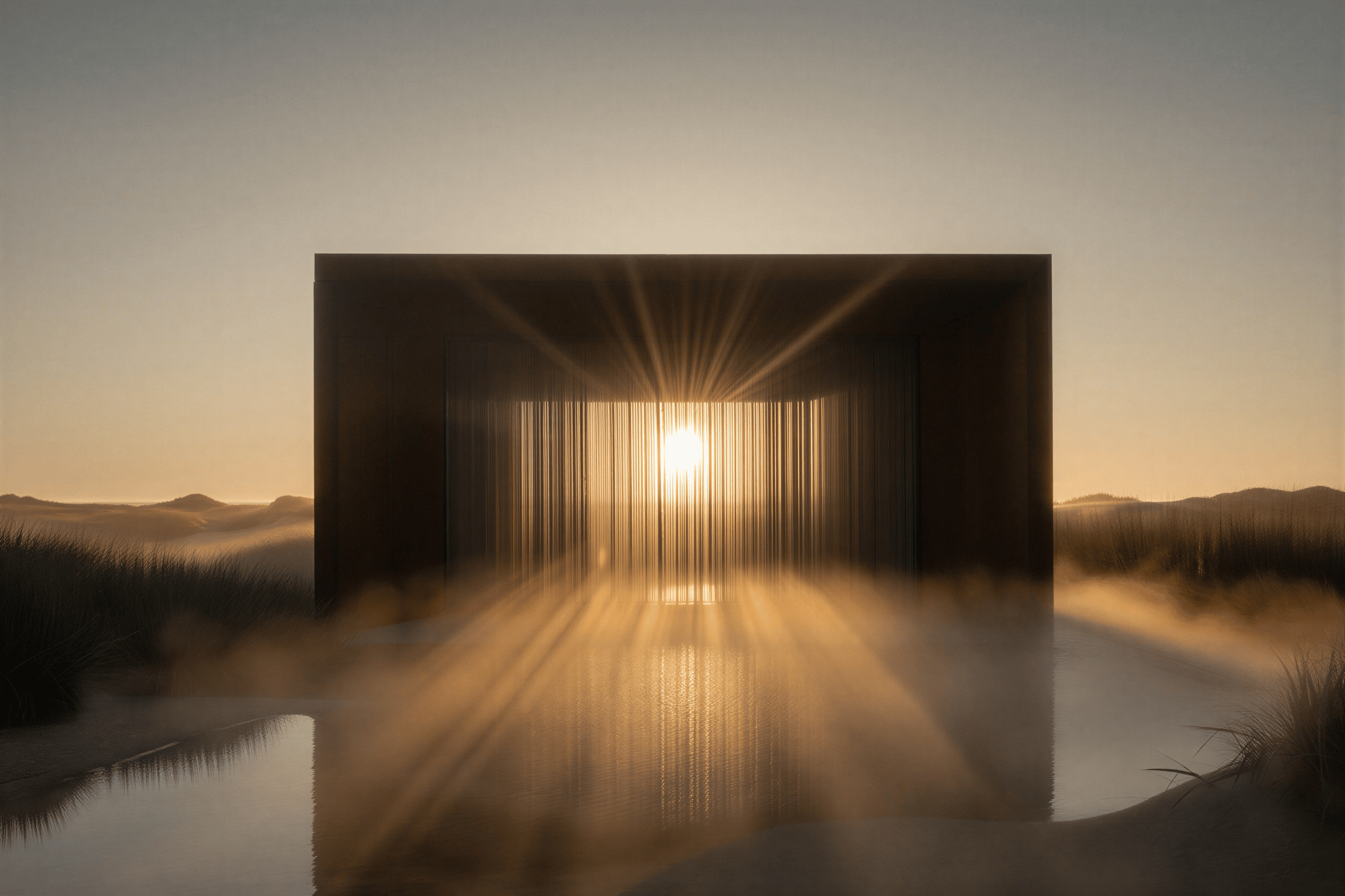 Modern architecture at sunrise